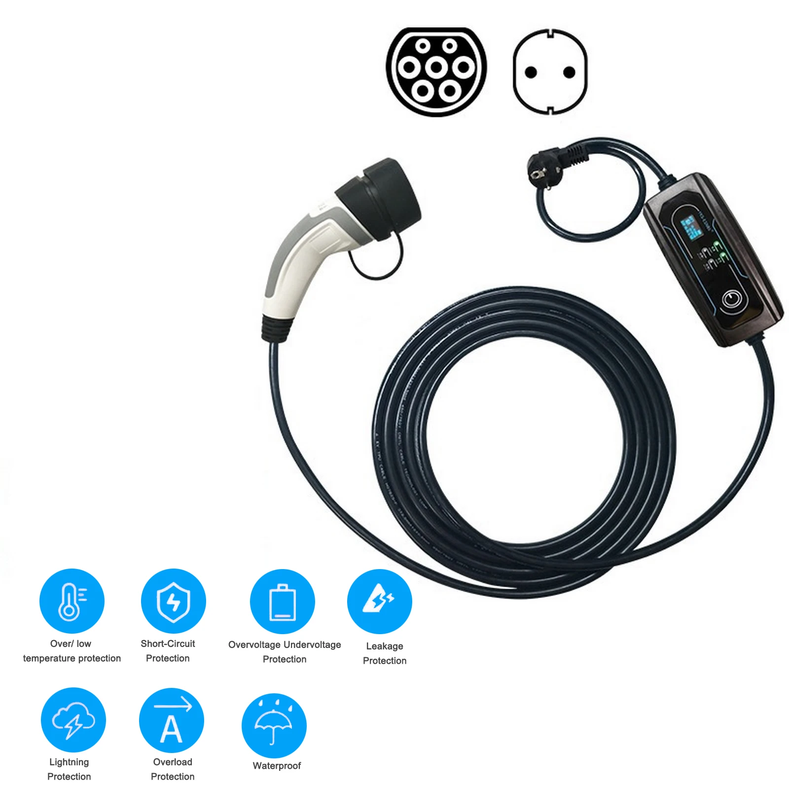 16A IEC 62196 Fast EV Charging Cable Waterproof Portable With Current Adjustable For Electric Car 3 Phase
16A IEC 62196 Fast EV Charging Cable Waterproof Portable With Current Adjustable For Electric Car 3 Phase