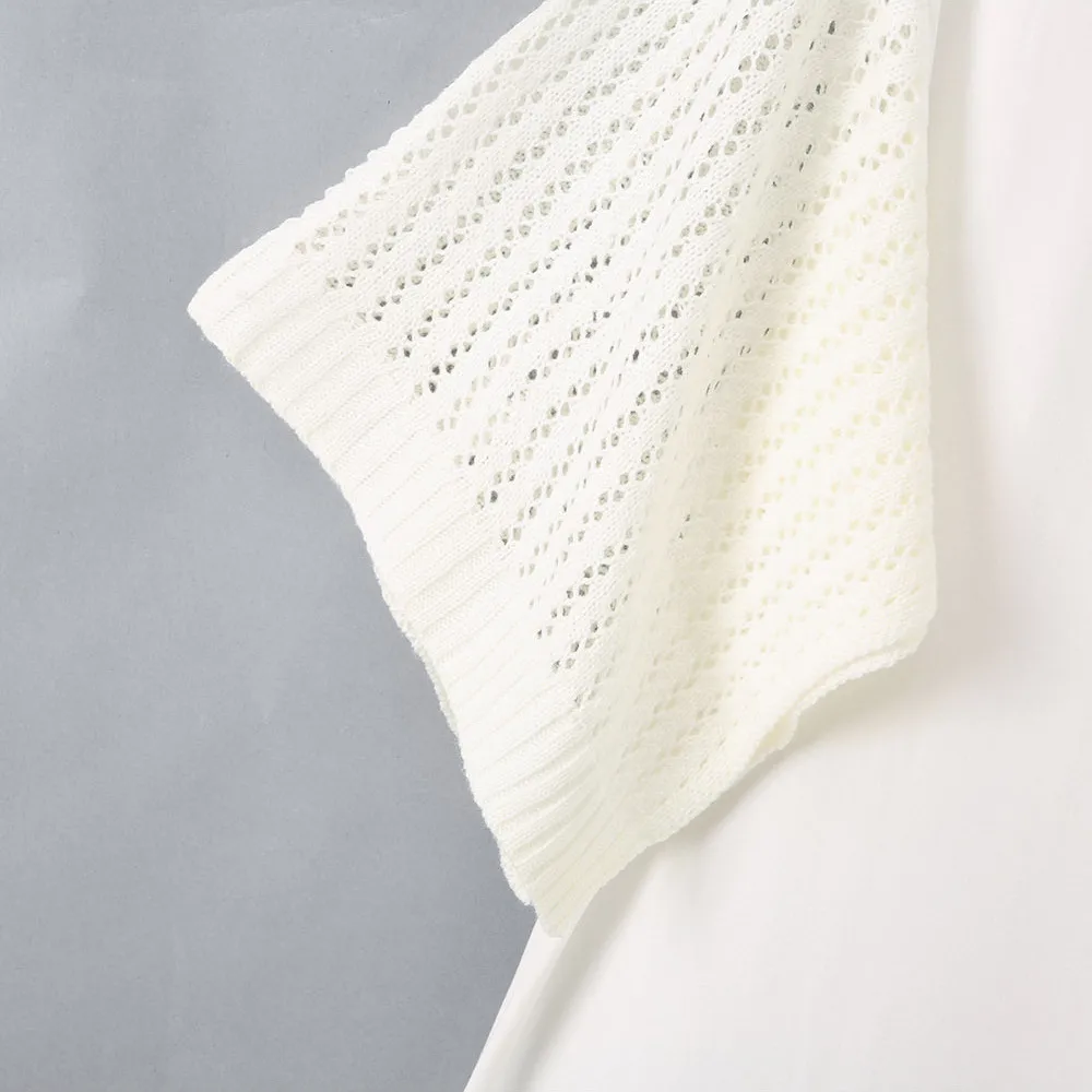 Summer Dress Round Neck Street Casual Loose Hollow Knit Stitching Short Sleeves Solid Color White Straight Dress Women Clothing
Summer Dress Round Neck Street Casual Loose Hollow Knit Stitching Short Sleeves Solid Color White Straight Dress Women Clothing