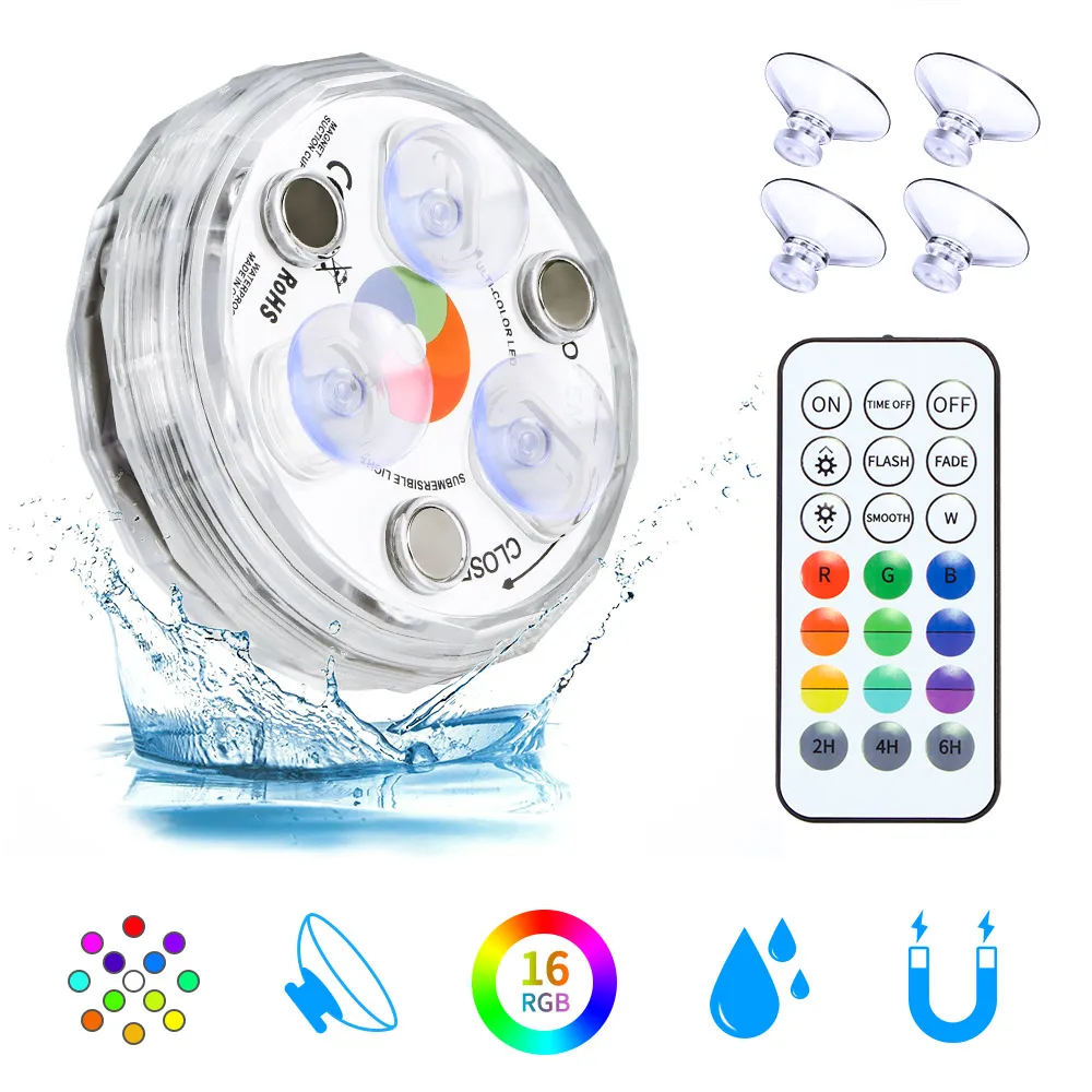 Multicolor Submersible Led Light with Remote Control IP67 Waterproof Underwater tea light for Vase Garden Swimming pool Wedding
Multicolor Submersible Led Light with Remote Control IP67 Waterproof Underwater tea light for Vase Garden Swimming pool Wedding