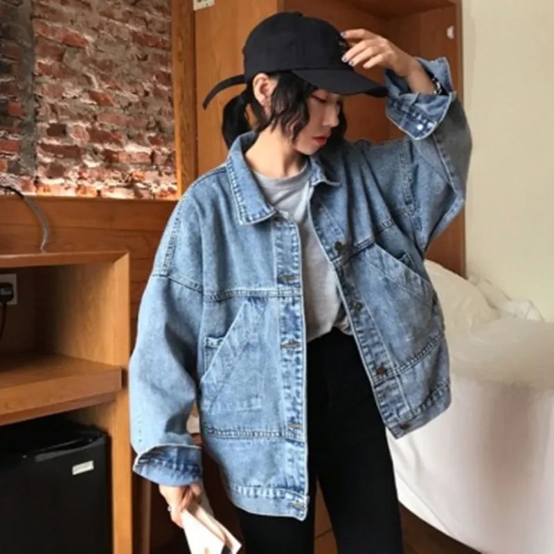 Basic Jackets Women Vintage Simple Spring Chic Denim Korean College Style Girls Jacket Stylish Turn-down Collar Ladies Outwear
Basic Jackets Women Vintage Simple Spring Chic Denim Korean College Style Girls Jacket Stylish Turn-down Collar Ladies Outwear
