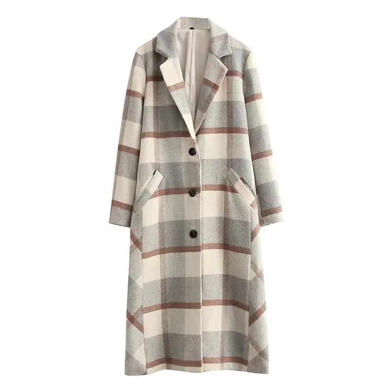 ZXQJ Women Plaid Woolen Coat 2021 Autumn Fashion Lady Loose Suit Collar Long Streetwear Female Pocket Single Breasted Outerwear
ZXQJ Women Plaid Woolen Coat 2021 Autumn Fashion Lady Loose Suit Collar Long Streetwear Female Pocket Single Breasted Outerwear