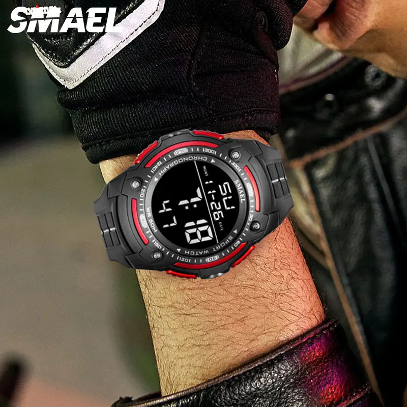Digital Watches SMAEL Top Brand Luxury Clock 50M Waterproof Watch Led Light Stopwatch reloj hombre Black Wristwatches Men Watch
Digital Watches SMAEL Top Brand Luxury Clock 50M Waterproof Watch Led Light Stopwatch reloj hombre Black Wristwatches Men Watch