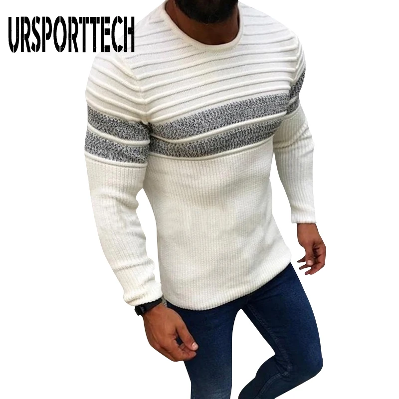 Мужской трикотажный свитер в полоску, Повседневный пуловер оверсайз с круглым вырезом, приталенный силуэт, Осень-зима 2020
Мужской трикотажный свитер в полоску, Повседневный пуловер оверсайз с круглым вырезом, приталенный силуэт, Осень-зима 2020