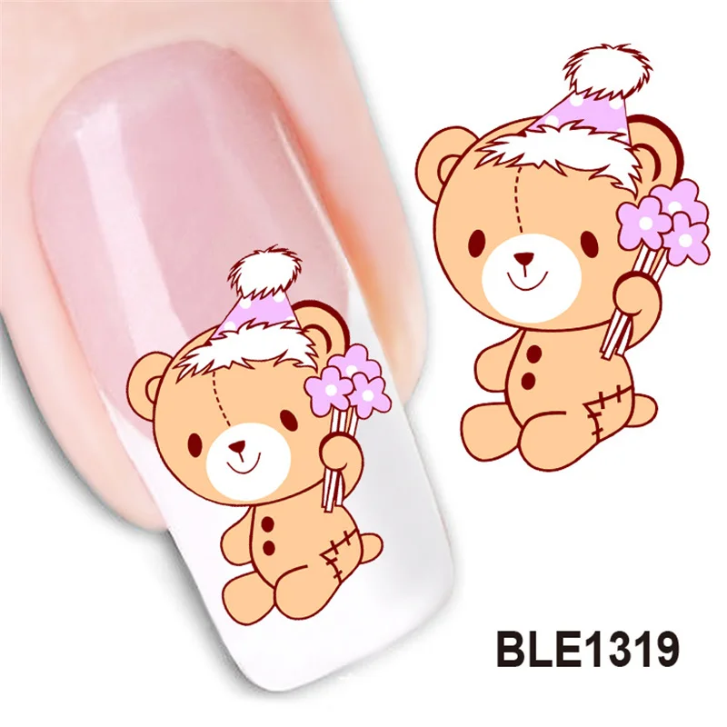 Waterproof Water Transfer Nails Art Sticker Cute Cartoon Bear Design Lady Women Manicure Tools Nail Decoration BLE1319
Waterproof Water Transfer Nails Art Sticker Cute Cartoon Bear Design Lady Women Manicure Tools Nail Decoration BLE1319