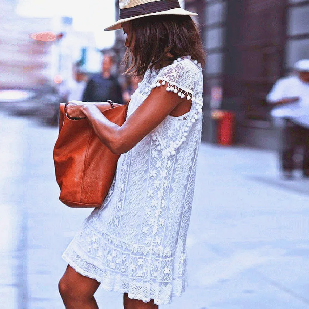 40# Lace Sleeveless Beach Dress Tassel Vintage Dress Women Embroidery Summer Dresses Elegant Solid Tank Dress Vestido De Mujer
40# Lace Sleeveless Beach Dress Tassel Vintage Dress Women Embroidery Summer Dresses Elegant Solid Tank Dress Vestido De Mujer