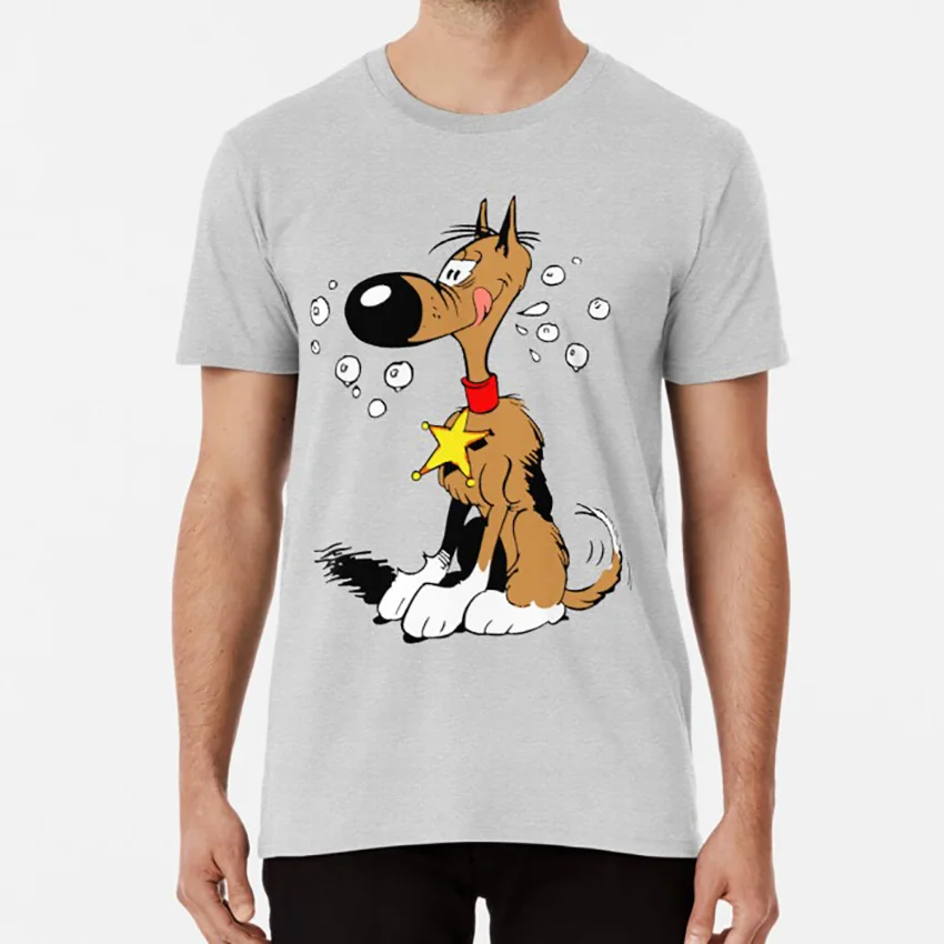 Футболка Rataplan ran tan plan rantanplan lucky luke sherrif wild west dog bubbles мыльный рисунок|Мужские