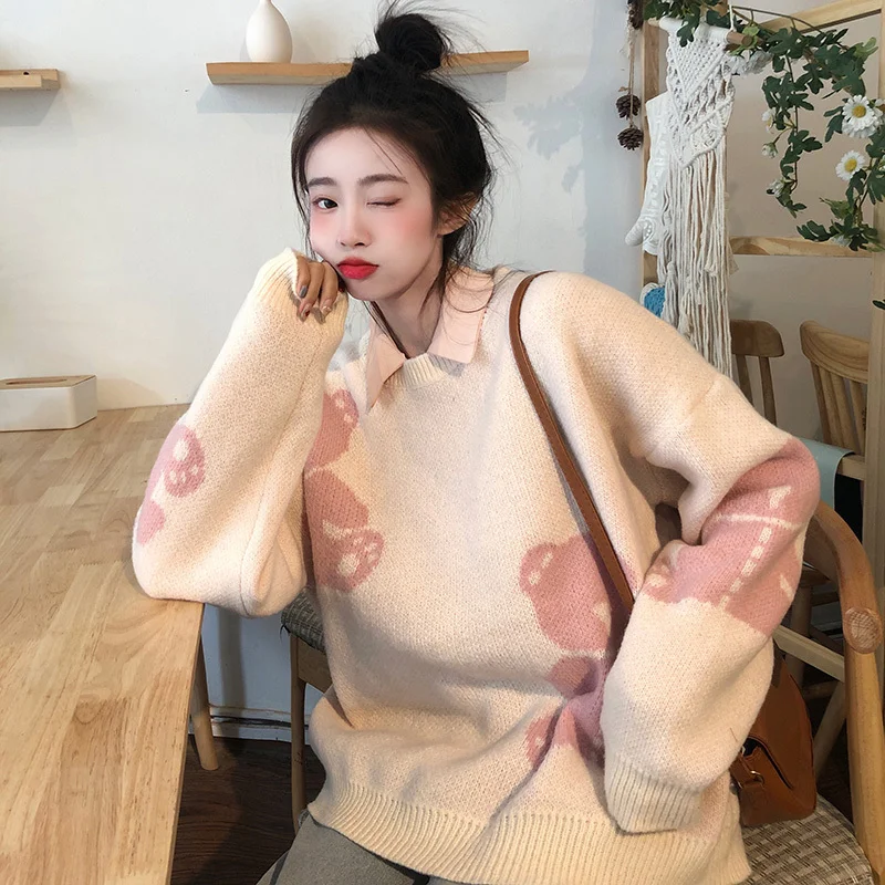 Women's Gentle Wind Rages Jacquard Round Neck Thick Sweater Women's Pullover Long-sleeved Sweater
Women's Gentle Wind Rages Jacquard Round Neck Thick Sweater Women's Pullover Long-sleeved Sweater
