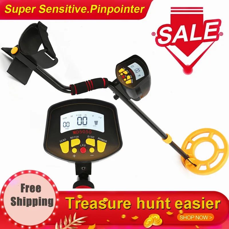 

MD5050 Metal Detector Underground Professional Depth Search Finder Gold Detector Treasure Hunter Detecting Pinpointer Waterproof