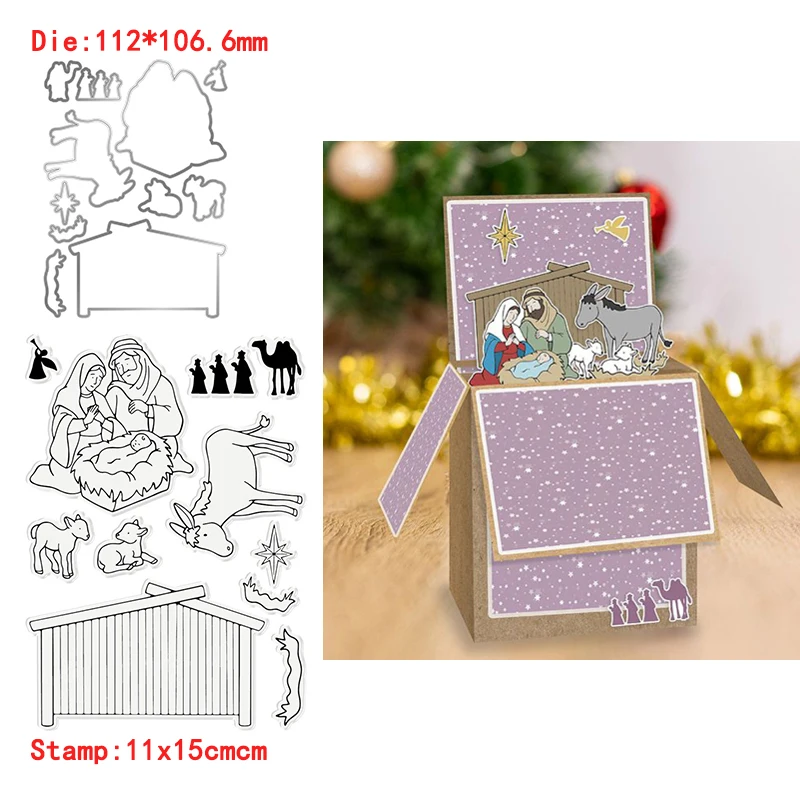 Birth Night Parents Baby Camel Lamb House Metal Cutting Dies&Transparent Clear Stamps For DIY Scrapbooking Album paper Cards New
Birth Night Parents Baby Camel Lamb House Metal Cutting Dies&Transparent Clear Stamps For DIY Scrapbooking Album paper Cards New