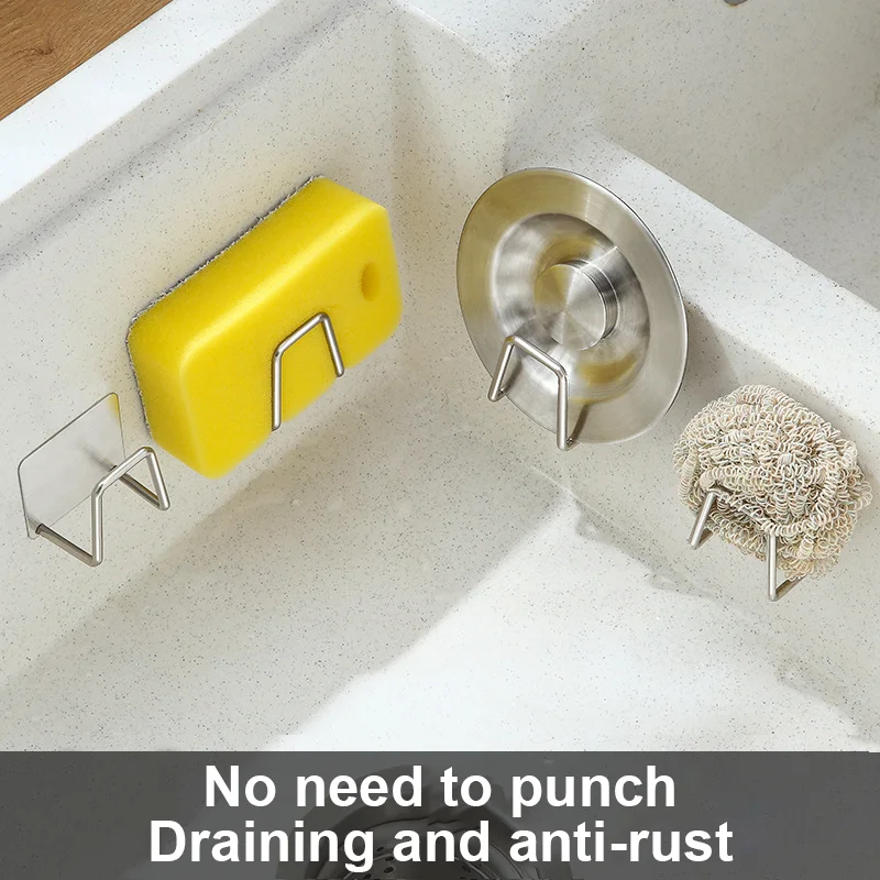 Stainless Steel Kitchen Sink Sponges Holder Storage Organizer Rack Self-adhesive Sponges Holder Drain Drying Kitchen Accessories
Stainless Steel Kitchen Sink Sponges Holder Storage Organizer Rack Self-adhesive Sponges Holder Drain Drying Kitchen Accessories