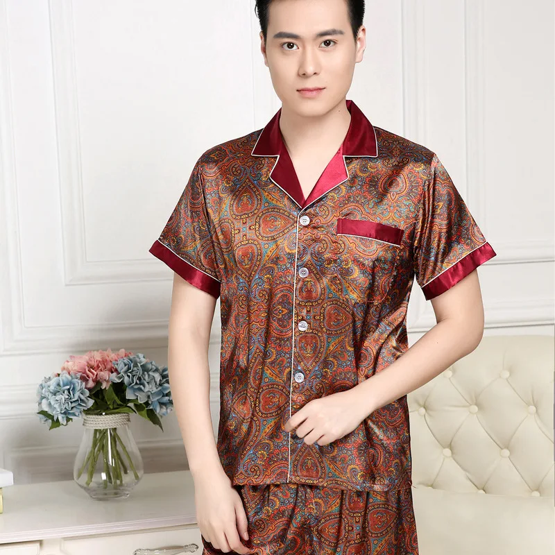 Large Size 3XL Sleepwear Satin Men Pajamas Suit With Trousers For Male Long Sleeve Home Clothes Printed Nightwear 2PCS Pj's Sets
Large Size 3XL Sleepwear Satin Men Pajamas Suit With Trousers For Male Long Sleeve Home Clothes Printed Nightwear 2PCS Pj's Sets