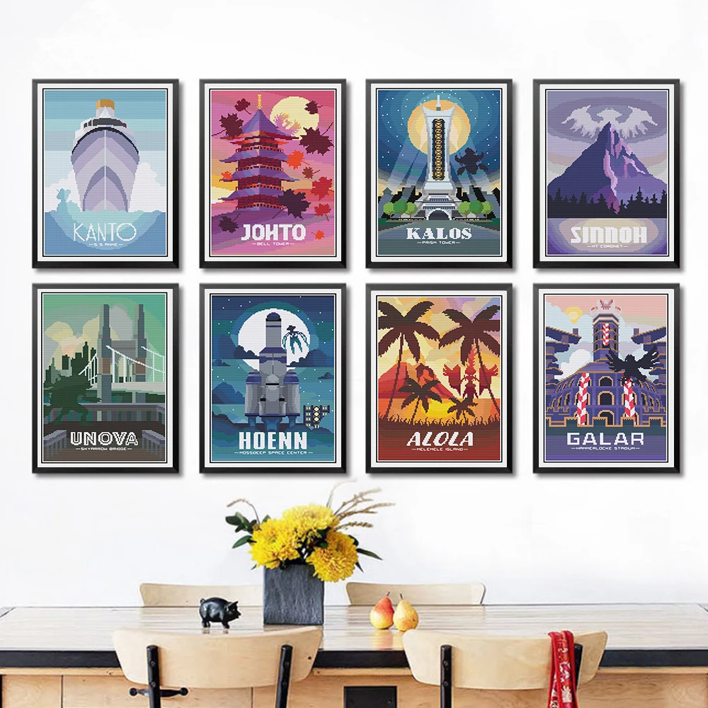 Pokemon Canvas Painting Cross Stitch Pattern Landscape Prints and Posters Modern Wall Art Pictures For Living Room Home Decor
Pokemon Canvas Painting Cross Stitch Pattern Landscape Prints and Posters Modern Wall Art Pictures For Living Room Home Decor