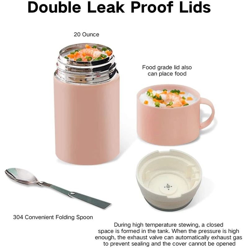 Food Flask,Hot Food Jar,Stainless Steel Vacuum Food Hot Container with Spoon,Leak Proof Hot Cold Food Jar for Kid&Adult
Food Flask,Hot Food Jar,Stainless Steel Vacuum Food Hot Container with Spoon,Leak Proof Hot Cold Food Jar for Kid&Adult
