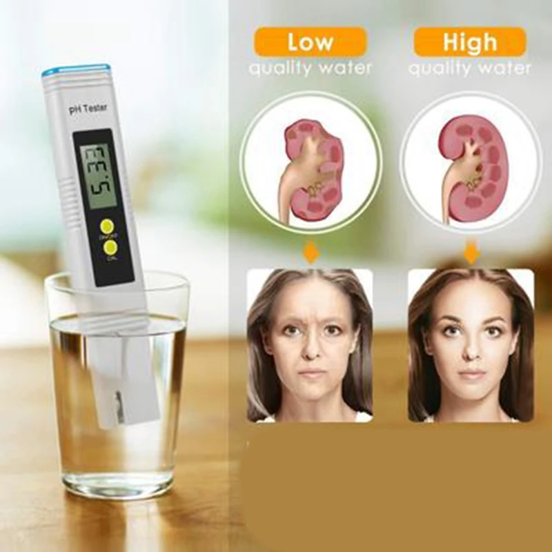 Digital PH Meter, PH Meter 0.01 PH High Accuracy Water Quality Tester with 0-14 PH Measurement Range for Home Drinking 
Digital PH Meter, PH Meter 0.01 PH High Accuracy Water Quality Tester with 0-14 PH Measurement Range for Home Drinking