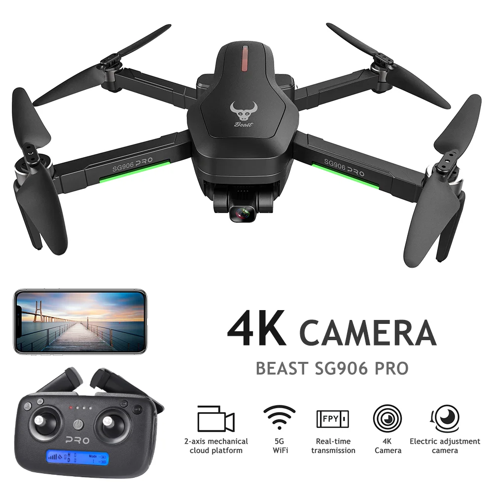 Дрон SG906 PRO с GPS Радиоуправляемый камерой 4K Wi Fi 2 осевой подвес время полета 25 минут