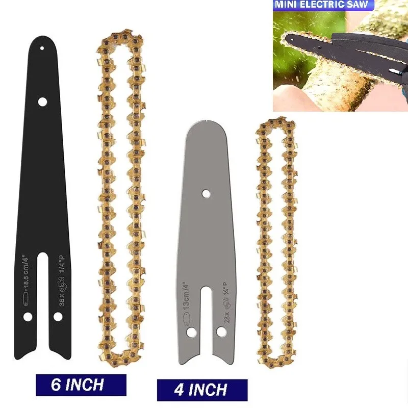 2Pcs 4/6Inch Chainsaw Guide Bar And Saw Chain Set 65Mn Steel Suitable For Electric Chain Saw Wood Cutter Tool Accessories
2Pcs 4/6Inch Chainsaw Guide Bar And Saw Chain Set 65Mn Steel Suitable For Electric Chain Saw Wood Cutter Tool Accessories