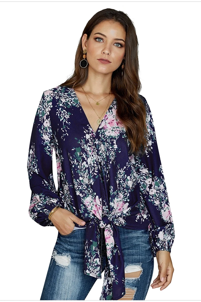 Blusas Sale Polyester Sashes Full Print Vadim Plus Size Women's Shirt Spring 2020 New V-neck Long-sleeved Knotted Printed Women
Blusas Sale Polyester Sashes Full Print Vadim Plus Size Women's Shirt Spring 2020 New V-neck Long-sleeved Knotted Printed Women
