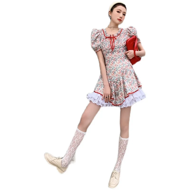 Kimotimo French Small Floral Dress Women 2021 Summer New Cute Lolita Lace Spliced Color Contrast Puff Sleeve Sweet Mini Dress
Kimotimo French Small Floral Dress Women 2021 Summer New Cute Lolita Lace Spliced Color Contrast Puff Sleeve Sweet Mini Dress