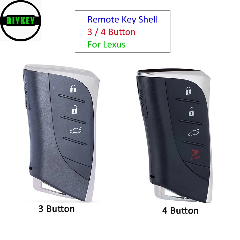 DIYKEY Смарт дистанционные брелки для ключей в виде ракушки 3 / 4 кнопки Lexus ES300h ES350 ES200