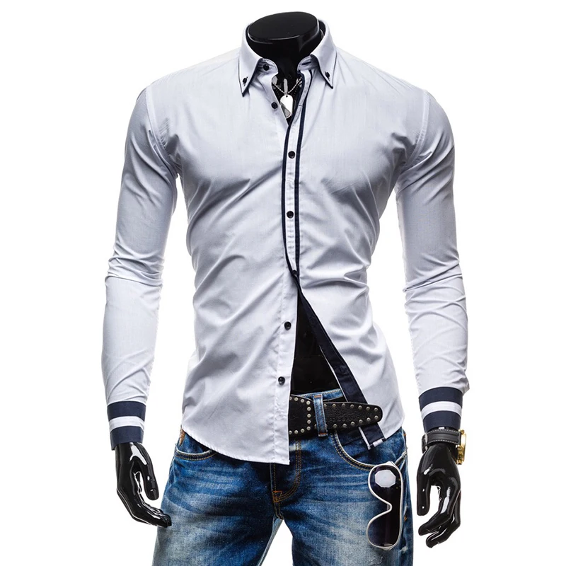 Рубашка мужская приталенная с длинным рукавом, блузка с лацканами, роскошный дизайн, 5 цветов на выбор 
Рубашка мужская приталенная с длинным рукавом, блузка с лацканами, роскошный дизайн, 5 цветов на выбор