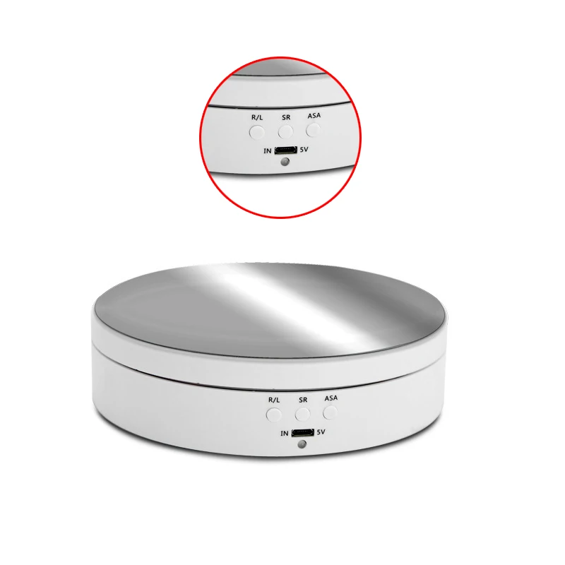 Rechargeable Turntable Display Stand 360 degree Rotating Angel Speed Adjustment for Photography/Jewelry
Rechargeable Turntable Display Stand 360 degree Rotating Angel Speed Adjustment for Photography/Jewelry