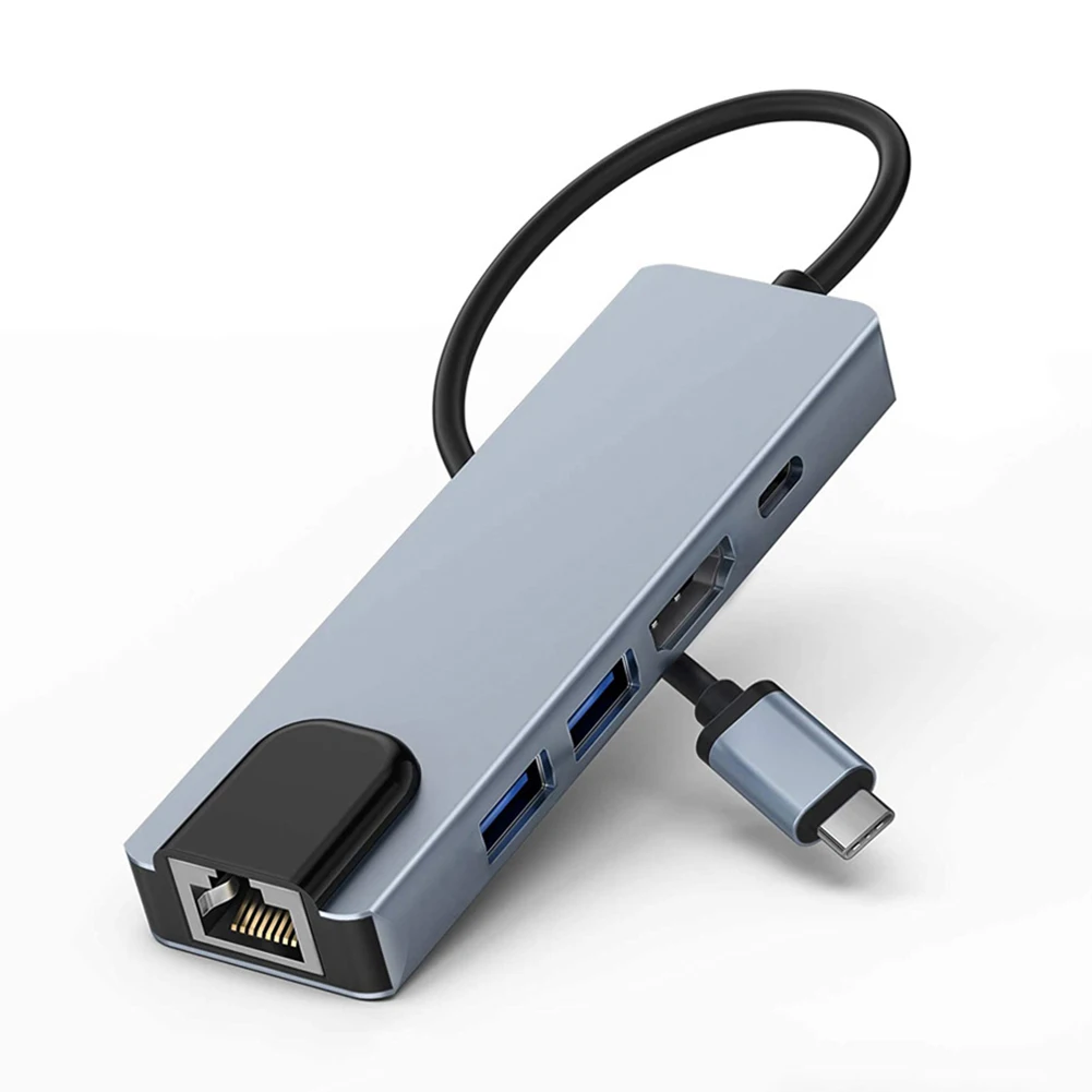 5 в 1 концентратор USB Type C HDMI-совместимый мультипортовый адаптер с выходом 3 0 2 RJ45