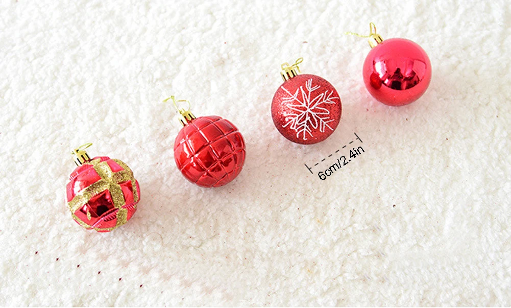 24Pcs/lot Christmas Tree Decor Ball Xmas Party Hanging Ball Ornament Decorations For Home Christmas Gift 6CM
24Pcs/lot Christmas Tree Decor Ball Xmas Party Hanging Ball Ornament Decorations For Home Christmas Gift 6CM