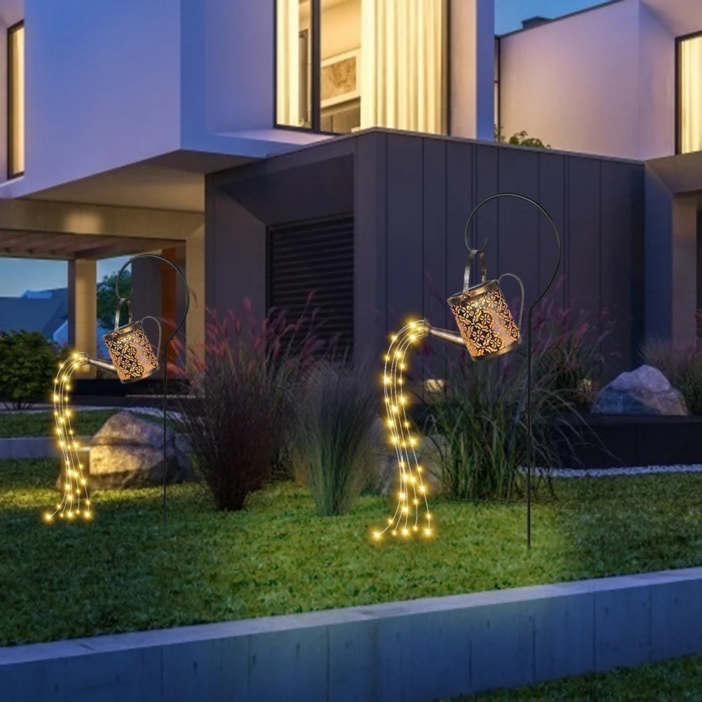 New solar watering can decorative lamp garden outdoor decoration hollow iron watering pot lamp shower LED lamp
New solar watering can decorative lamp garden outdoor decoration hollow iron watering pot lamp shower LED lamp