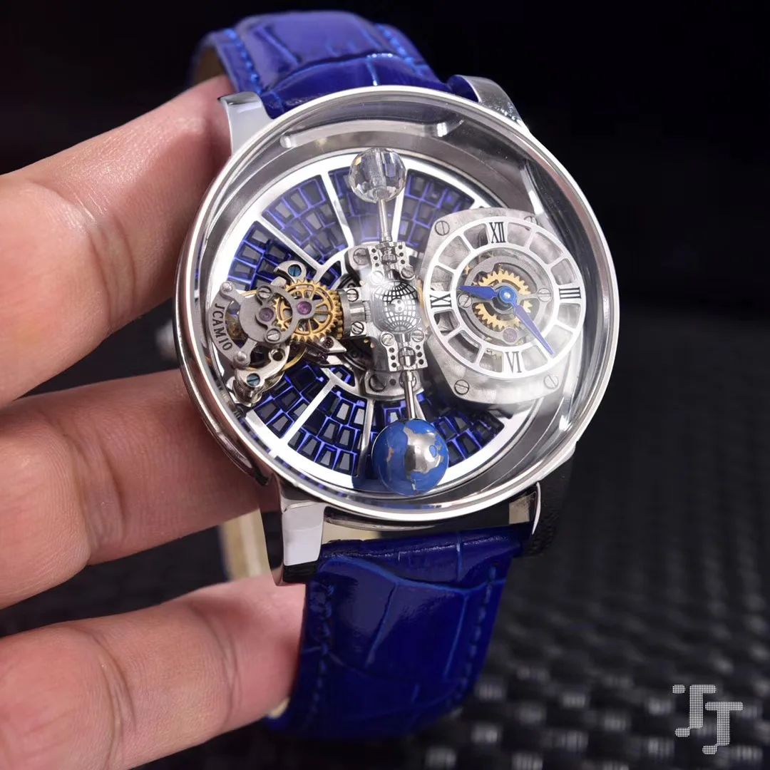 New Quartz Silver Men's Watch Runway European Designer Blue Leather Tourbillion Sapphire Ball Glass Diamond
New Quartz Silver Men's Watch Runway European Designer Blue Leather Tourbillion Sapphire Ball Glass Diamond