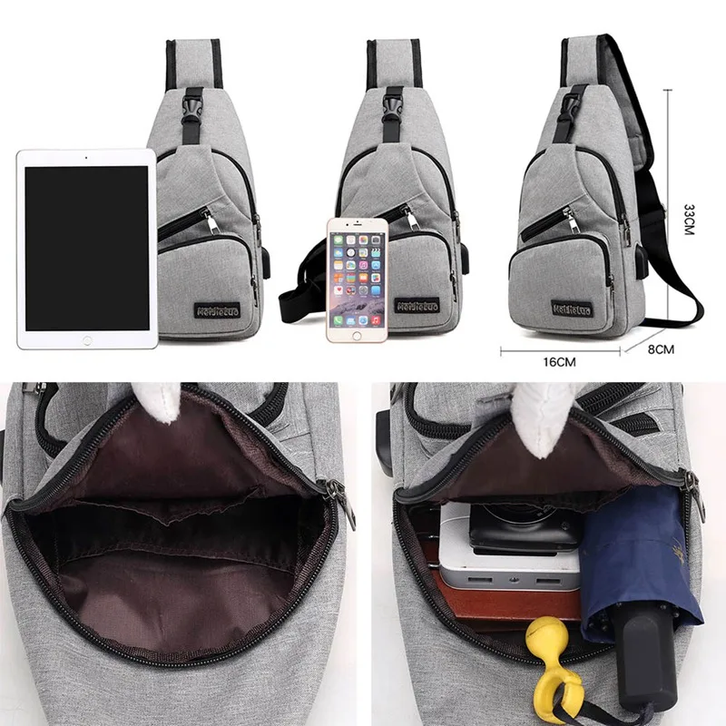 Men Canvas Sling Chest Bag USB Charging Sports Crossbody Shoulder Bag Diagonal Package Messenger Travel Bag Cross Body Bags
Men Canvas Sling Chest Bag USB Charging Sports Crossbody Shoulder Bag Diagonal Package Messenger Travel Bag Cross Body Bags