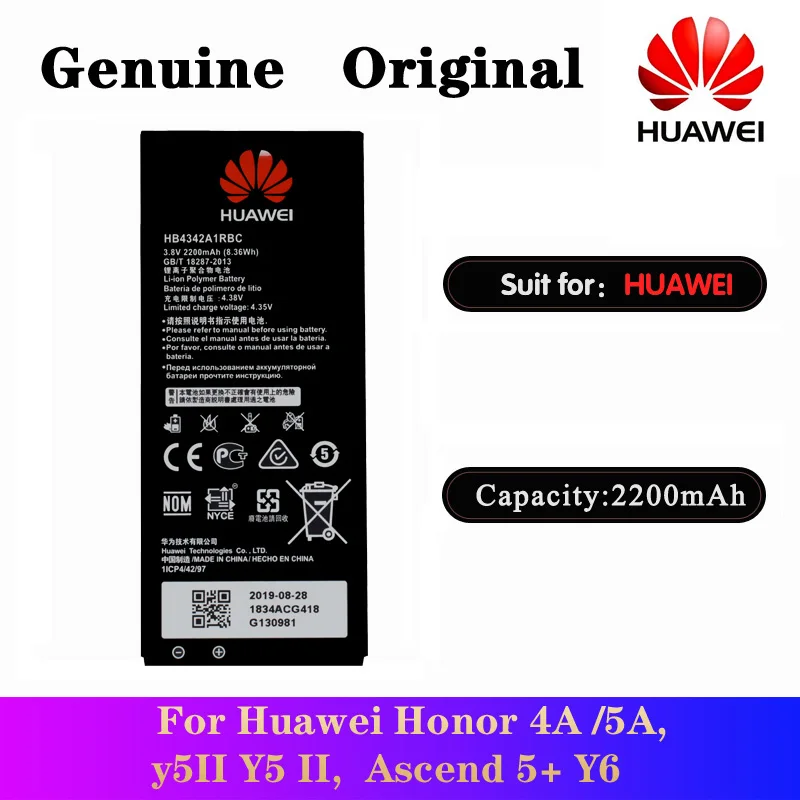 10pcs/lot HB4342A1RBC Original Battery For Huawei y5II Y5 II 2 Ascend 5+ Y6 honor 4A SCL-TL00 honor 5A LYO-L21 Phone Batteria
10pcs/lot HB4342A1RBC Original Battery For Huawei y5II Y5 II 2 Ascend 5+ Y6 honor 4A SCL-TL00 honor 5A LYO-L21 Phone Batteria