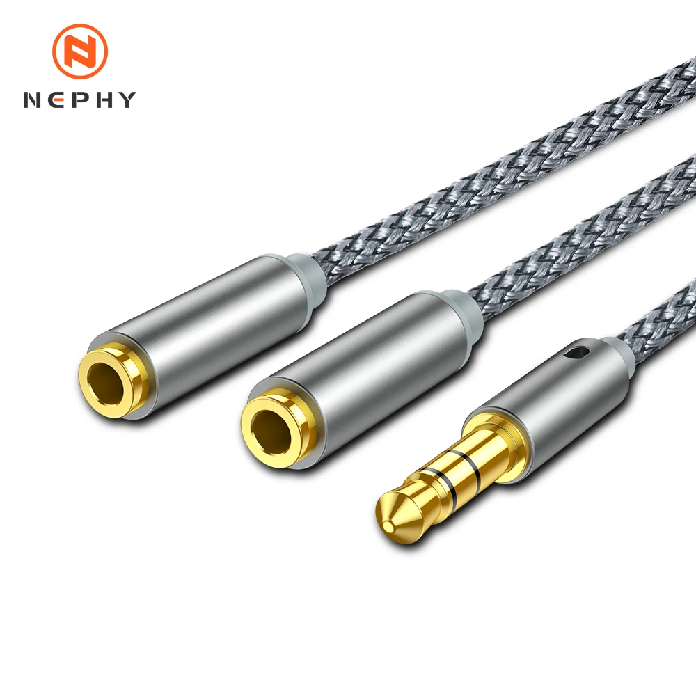 Nephy наушников разветвитель для аудиокабеля 3 5 мм штекер 2 Женский Джек сплиттер