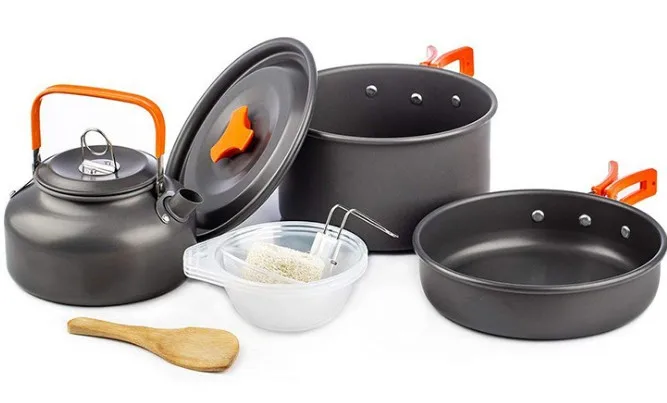Pot Set and Teapot Set 2-3 People Set Pot Plus Teapot Camping Cookware Combination Outdoor Three-piece Set
Pot Set and Teapot Set 2-3 People Set Pot Plus Teapot Camping Cookware Combination Outdoor Three-piece Set