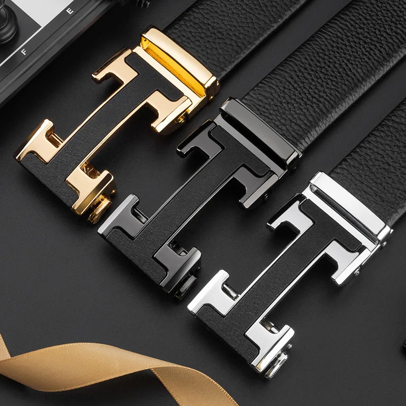 Simple Men's Belt Business Casual New Style Wrapped Lychee Belt Rectangular Letter Automatic Buckle Male Imitation Leather Belt
Simple Men's Belt Business Casual New Style Wrapped Lychee Belt Rectangular Letter Automatic Buckle Male Imitation Leather Belt