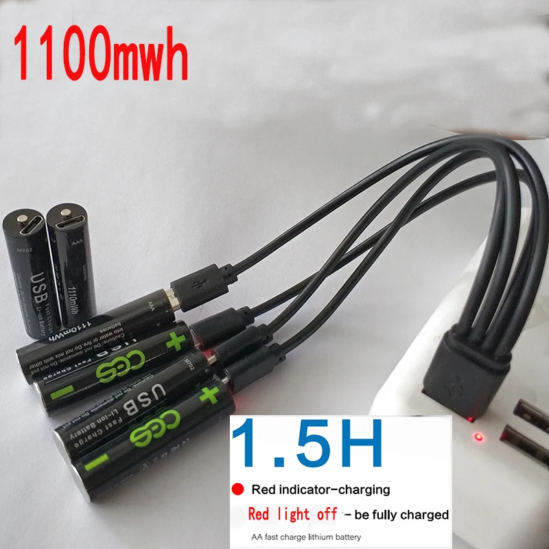 6pcs CES 1100mwh AAA 1.5V Rechargeable Battery USB Rechargeable Lithium Polymer Battery Quick Charging +Micro USB Cable
6pcs CES 1100mwh AAA 1.5V Rechargeable Battery USB Rechargeable Lithium Polymer Battery Quick Charging +Micro USB Cable