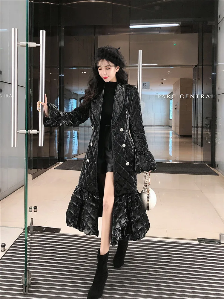 Deivor 2020 new style western style suit with small fragrance, puffy, long knee length cotton padded jacket and belt 
Deivor 2020 new style western style suit with small fragrance, puffy, long knee length cotton padded jacket and belt