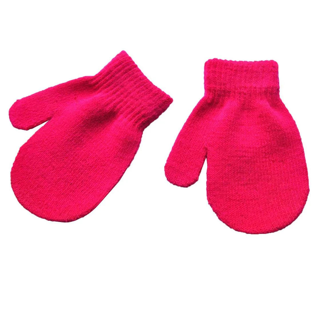 Милые вязаные перчатки для новорожденных и малышей однотонные теплые с принтом