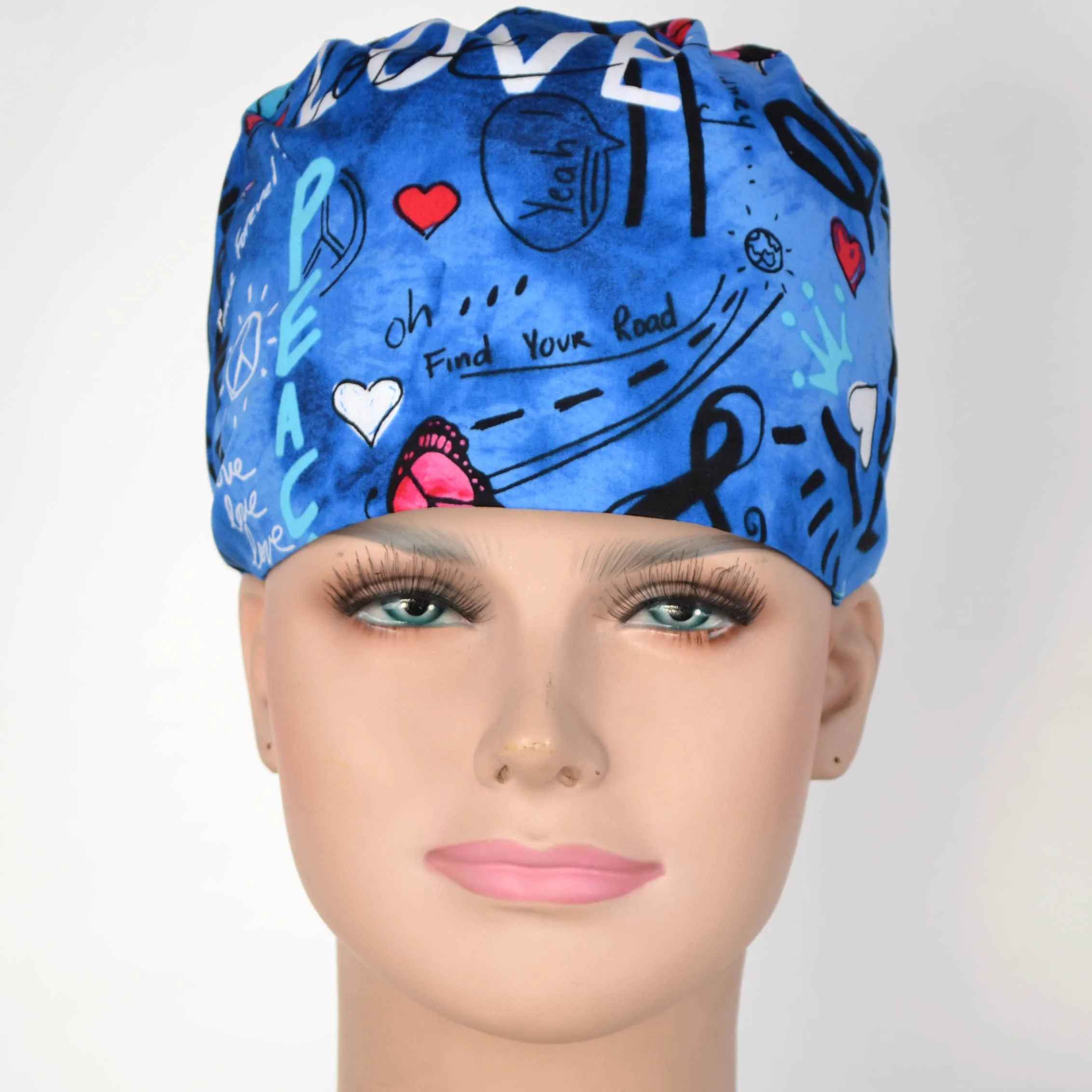 Women Scrub Caps In Blue With Butterflies And Hearts , Scrub Caps In 100% Cotton ,2 Sizes Nurse Caps With Sweatband
Women Scrub Caps In Blue With Butterflies And Hearts , Scrub Caps In 100% Cotton ,2 Sizes Nurse Caps With Sweatband