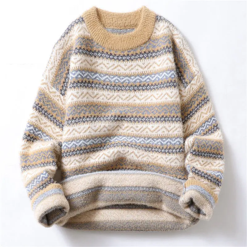 Thickened mink wool sweater in winter men's semi-high collar trend handsome sweater warm fashion bottoming sweater
Thickened mink wool sweater in winter men's semi-high collar trend handsome sweater warm fashion bottoming sweater