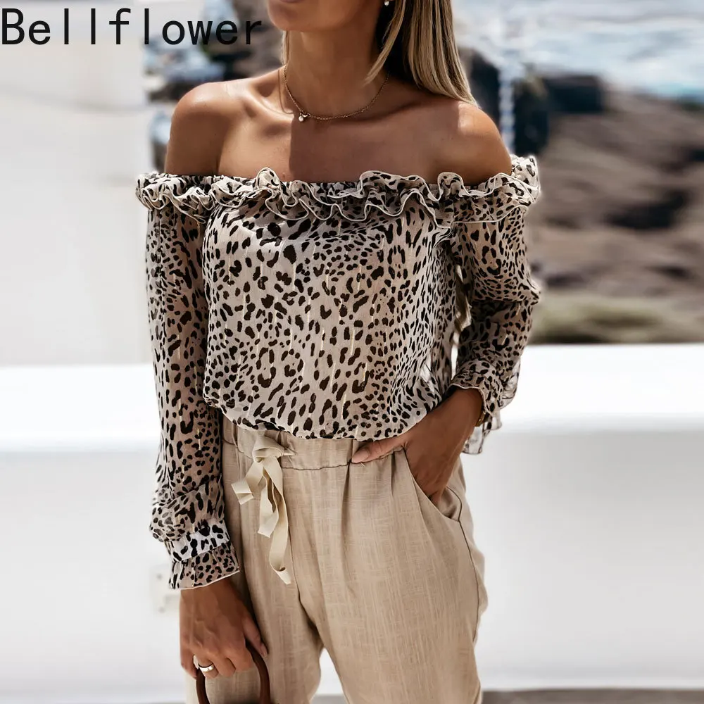 Sexy Slash Neck Long Sleeve Top Women Autumn 2021 Chiffon Blouses Fashion Clothes Petal Sleeve Leopard Casual Womans Tops
Sexy Slash Neck Long Sleeve Top Women Autumn 2021 Chiffon Blouses Fashion Clothes Petal Sleeve Leopard Casual Womans Tops