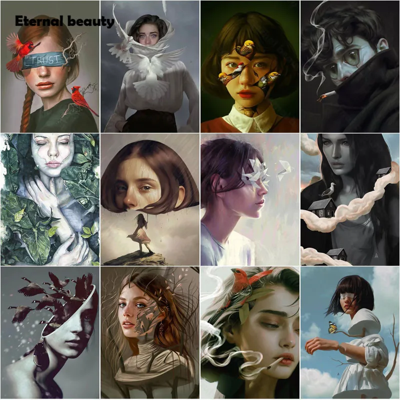 Girl Portrait 5D Diamond Painting Cross Stitch Kits Abstract Figure Mosaic Art Paintings Diamond Embroidery Beautiful Decoration
Girl Portrait 5D Diamond Painting Cross Stitch Kits Abstract Figure Mosaic Art Paintings Diamond Embroidery Beautiful Decoration