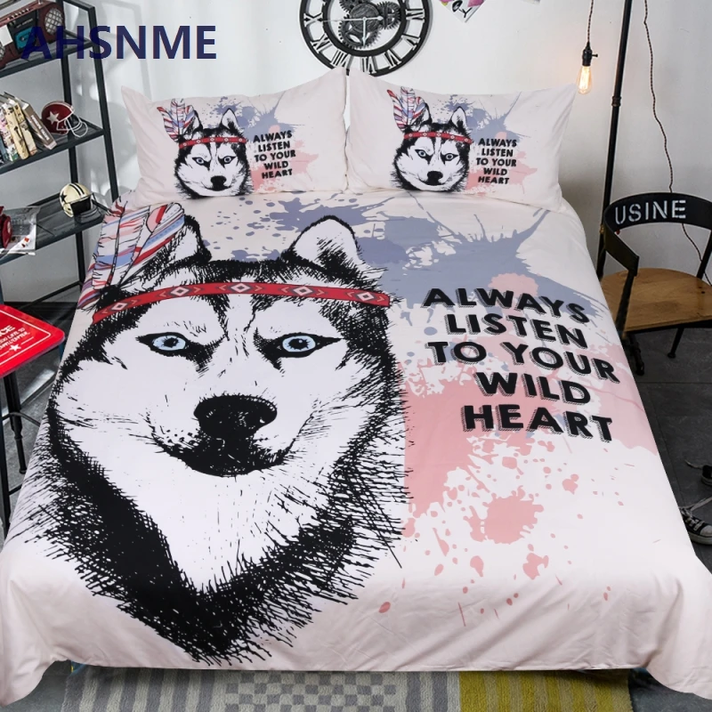 AHSNME 3D Husky / Shepherd / pattern 3Pcs set (1PCS Quilt Cover + 2PCS Pillowcase) American custom Twin Full Queen King size
AHSNME 3D Husky / Shepherd / pattern 3Pcs set (1PCS Quilt Cover + 2PCS Pillowcase) American custom Twin Full Queen King size