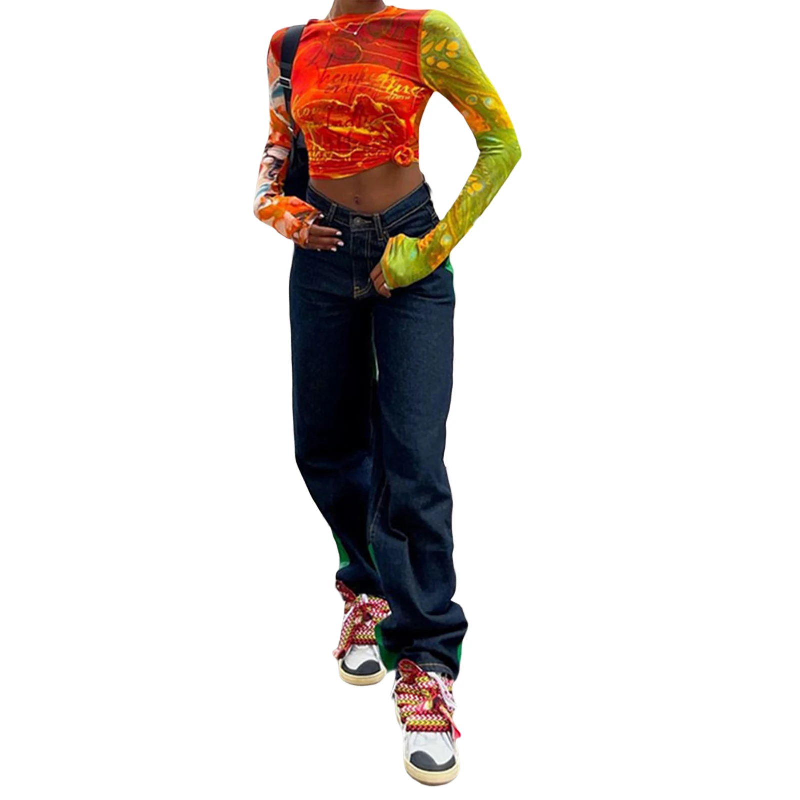 Women Clothing Polyester Color Block T-shirts Adults Casual Letter Print Long Sleeve Round Neck Crop Tops
Women Clothing Polyester Color Block T-shirts Adults Casual Letter Print Long Sleeve Round Neck Crop Tops