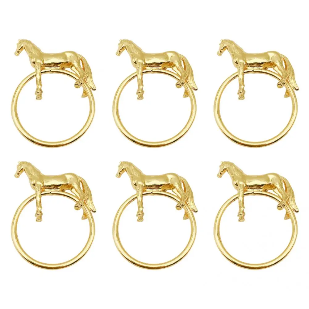 Durable 6Pcs Pretty Metal Horse Napkin Holder Ring Sturdy Napkin Holder Universal for Hotel
Durable 6Pcs Pretty Metal Horse Napkin Holder Ring Sturdy Napkin Holder Universal for Hotel