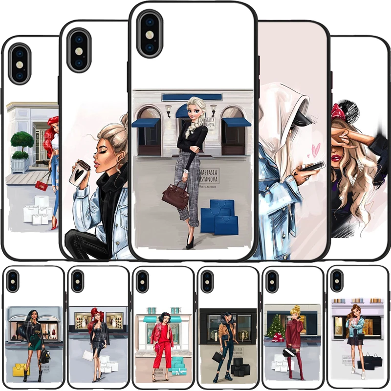 Модный Рождественский чехол принцессы для телефона с надписью boss coffee iPhone 8 11 Pro X XS