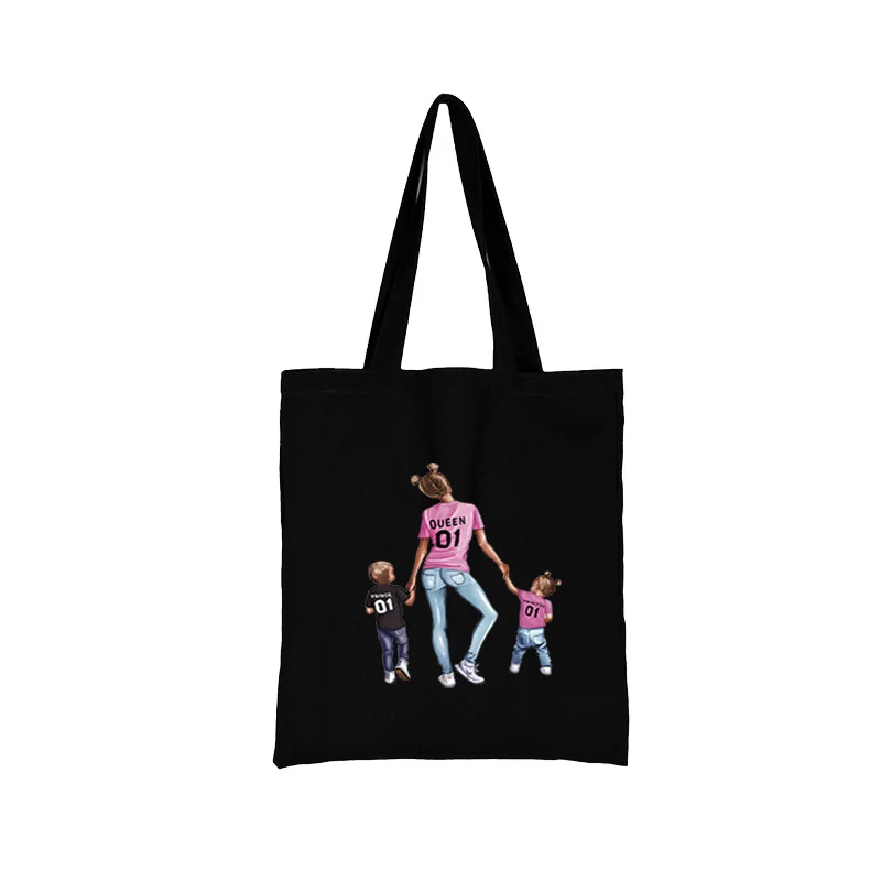 Women's Fabric Shopping Bag Fashion Baby Mom Pattern Series Shoulder Bag Reusable Black Print Canvas Tote Bag Shopper
Women's Fabric Shopping Bag Fashion Baby Mom Pattern Series Shoulder Bag Reusable Black Print Canvas Tote Bag Shopper
