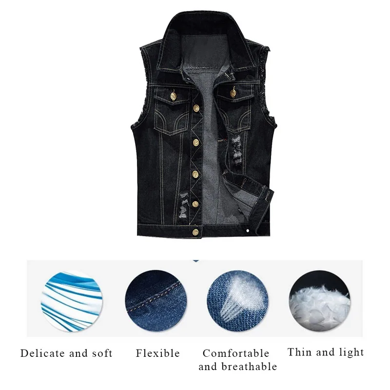 Cotton Jeans Sleeveless Jacket Vest Men Plus Size 6XL Black Denim Jeans Vest Male Cowboy Outdoors Waistcoat Men Jacket
Cotton Jeans Sleeveless Jacket Vest Men Plus Size 6XL Black Denim Jeans Vest Male Cowboy Outdoors Waistcoat Men Jacket