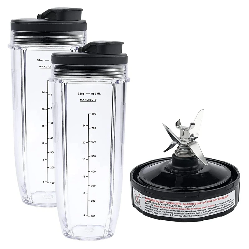 7 Fins Blade Replacement Parts for Ninja,Extractor Blender and 2 Pack 32Oz Cups with To-Go Lids for Nutri Ninja Auto IQ
7 Fins Blade Replacement Parts for Ninja,Extractor Blender and 2 Pack 32Oz Cups with To-Go Lids for Nutri Ninja Auto IQ