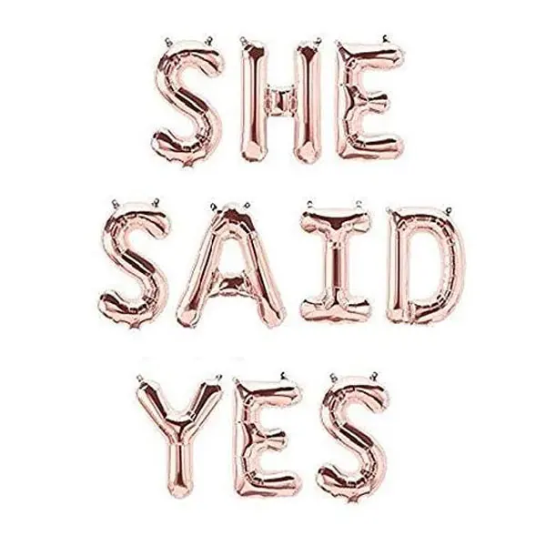 SHE SAID YES Bachelorette, Wedding, Bridal Shower Party Balloon Letter Decorations. 16 Inch Balloons Bridal Celebration Decor
SHE SAID YES Bachelorette, Wedding, Bridal Shower Party Balloon Letter Decorations. 16 Inch Balloons Bridal Celebration Decor
