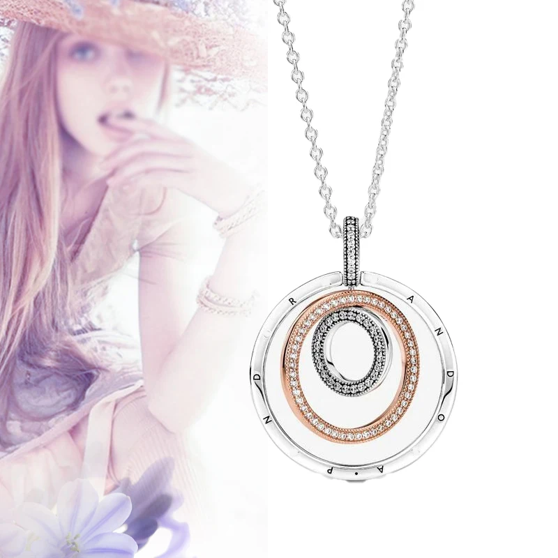 Luxury Jewelry Round Rose Gold Pendant Trendy 925 Sterling Silver Chain Necklace Fashion Choker Designer Gifts For Women Unisex
Luxury Jewelry Round Rose Gold Pendant Trendy 925 Sterling Silver Chain Necklace Fashion Choker Designer Gifts For Women Unisex